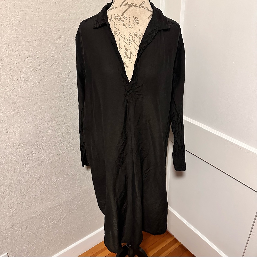Cp Shades Long Sleeve V-Neck Shirt Dress